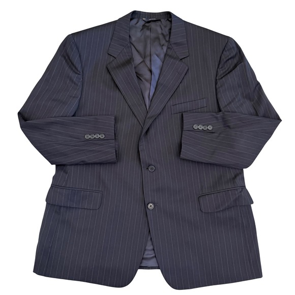 Brooks Brothers‎ Blazer Mens 48R Navy Pinstripe Wool Made in Italy Classic Fit - Picture 1 of 10